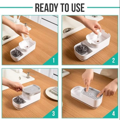 SmartClean 3-in-1 Dish Soap Dispenser Station