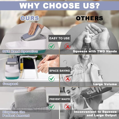 SmartClean 3-in-1 Dish Soap Dispenser Station