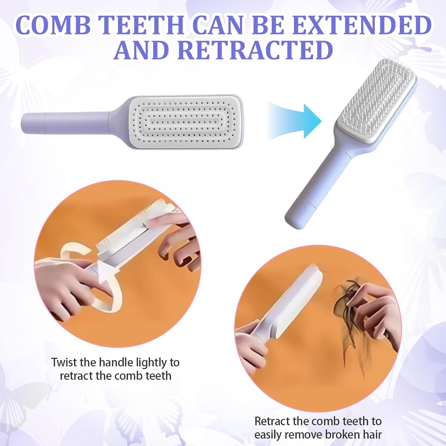 SmoothCare Self-Cleaning Anti-Static Massage Comb