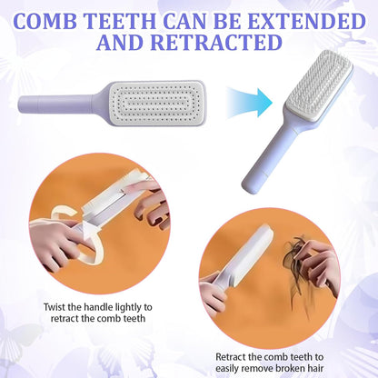 SmoothCare Self-Cleaning Anti-Static Massage Comb